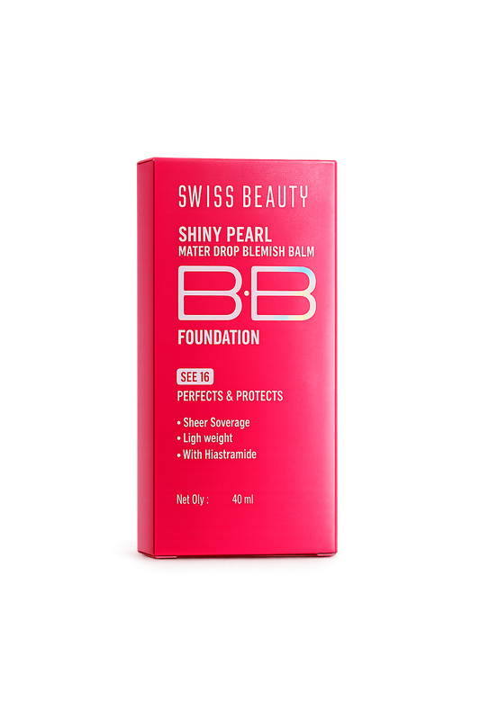 Swiss Beauty Shiny Pearl Water Drop BB Foundation SPF 15 – Lightweight Natural Coverage (40ml)