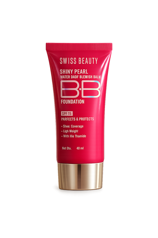 Swiss Beauty Shiny Pearl Water Drop BB Foundation SPF 15 – Lightweight Natural Coverage (40ml)